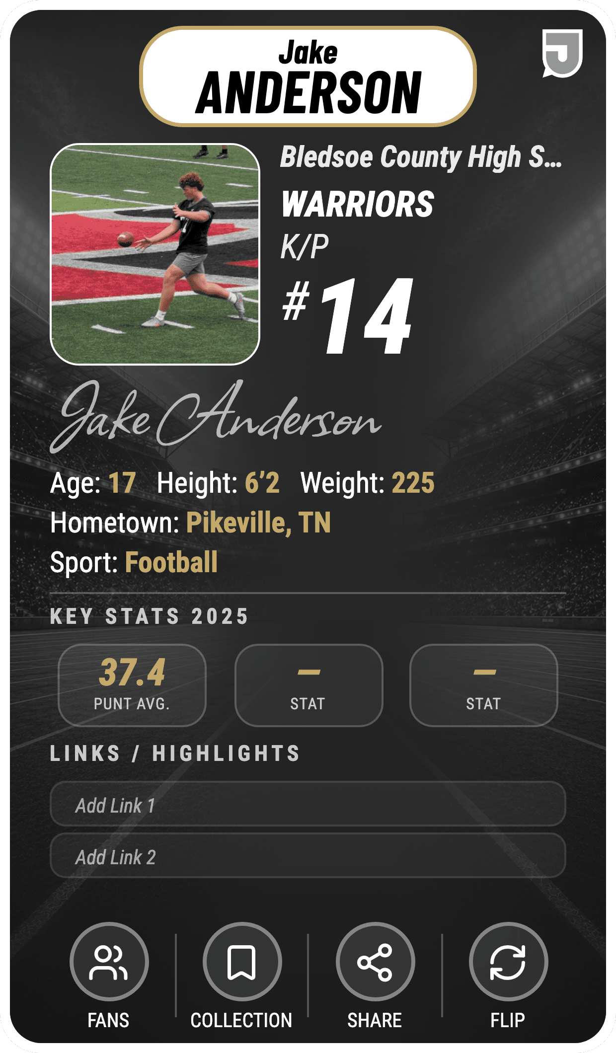 Jake Anderson jocdocs card back